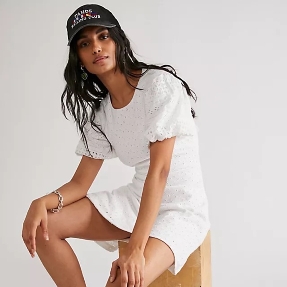 Free People Apricot Eyelet Dress